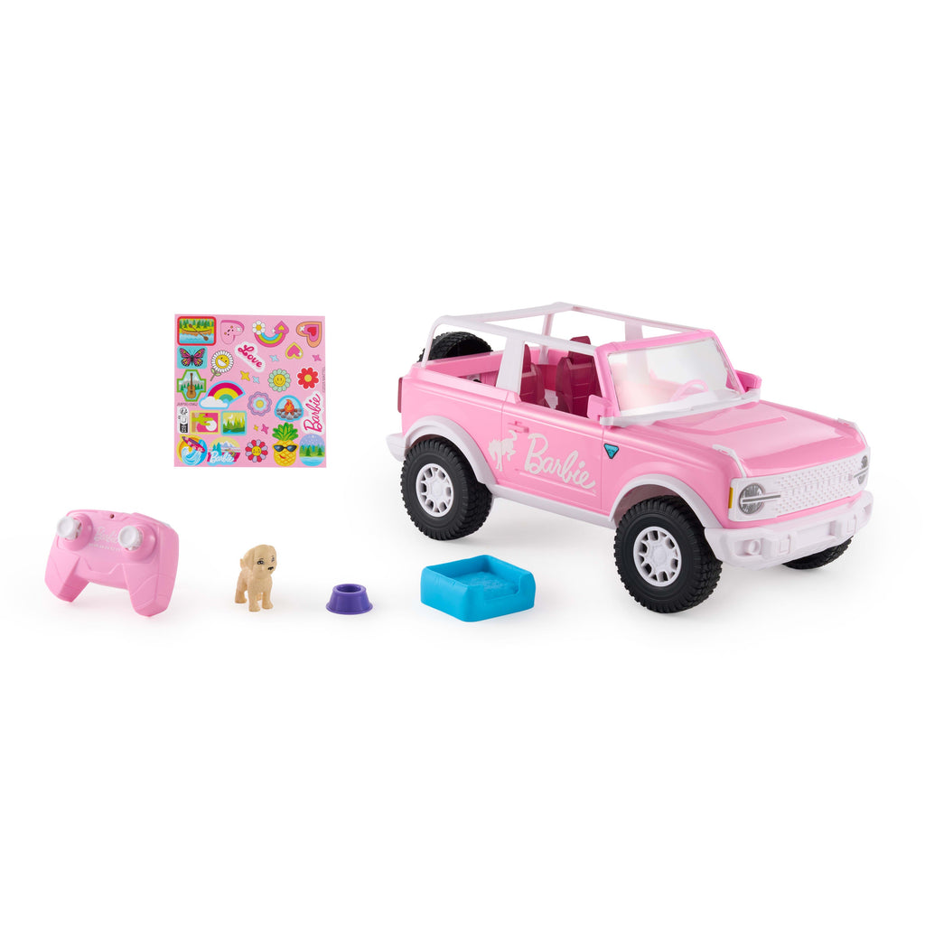 Hot Wheels RC Barbie Ford Bronco RC, Battery-Powered Remote-Control Toy Car With Accessories