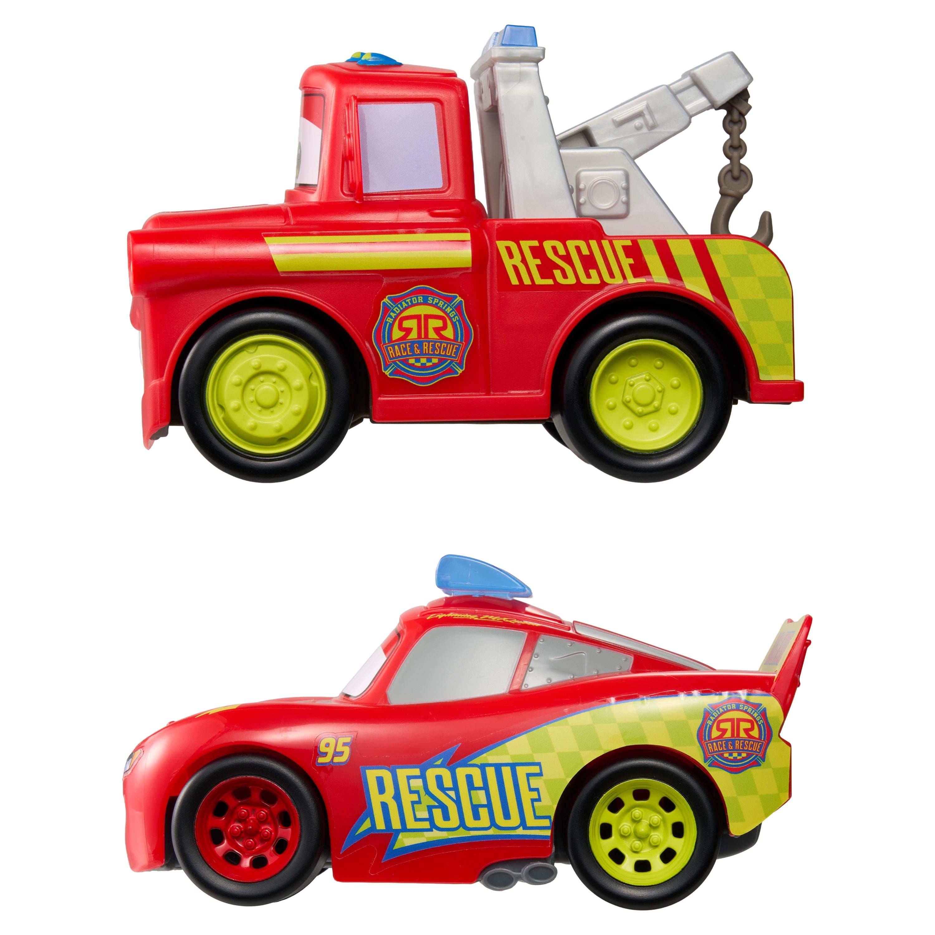 Disney And Pixar Cars Radiator Springs Race & Rescue Track Talkers Toy Lightning Mcqueen & Mater