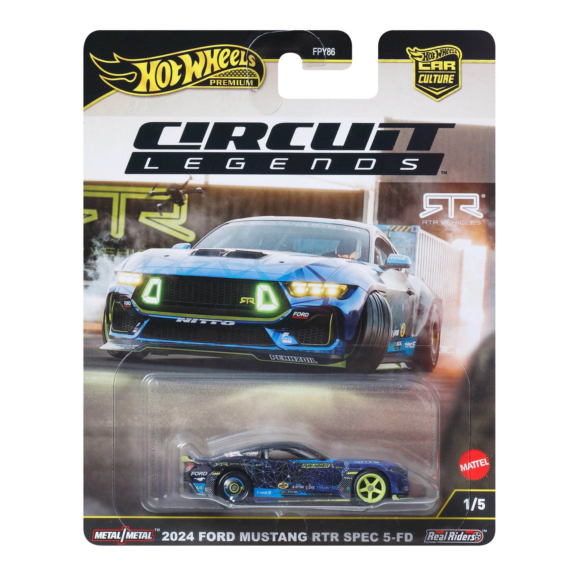 Hot Wheels Premium Car Culture 1:64 Scale Die-Cast 2024 Mustang Rtr Spec 5-Fd Vehicle