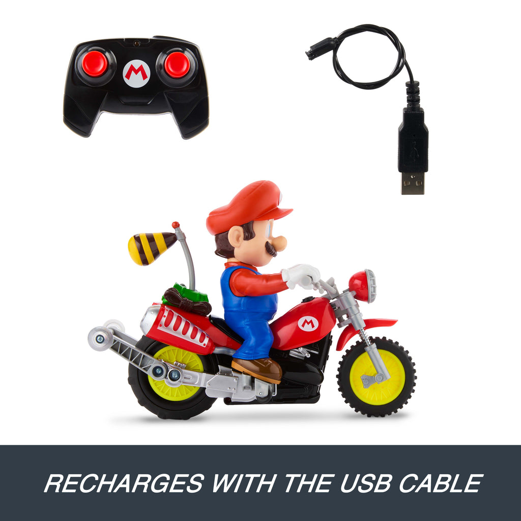Hot Wheels RC Mario Wheelie Motocross RC, Remote-Controlled Battery-Powered Vehicle