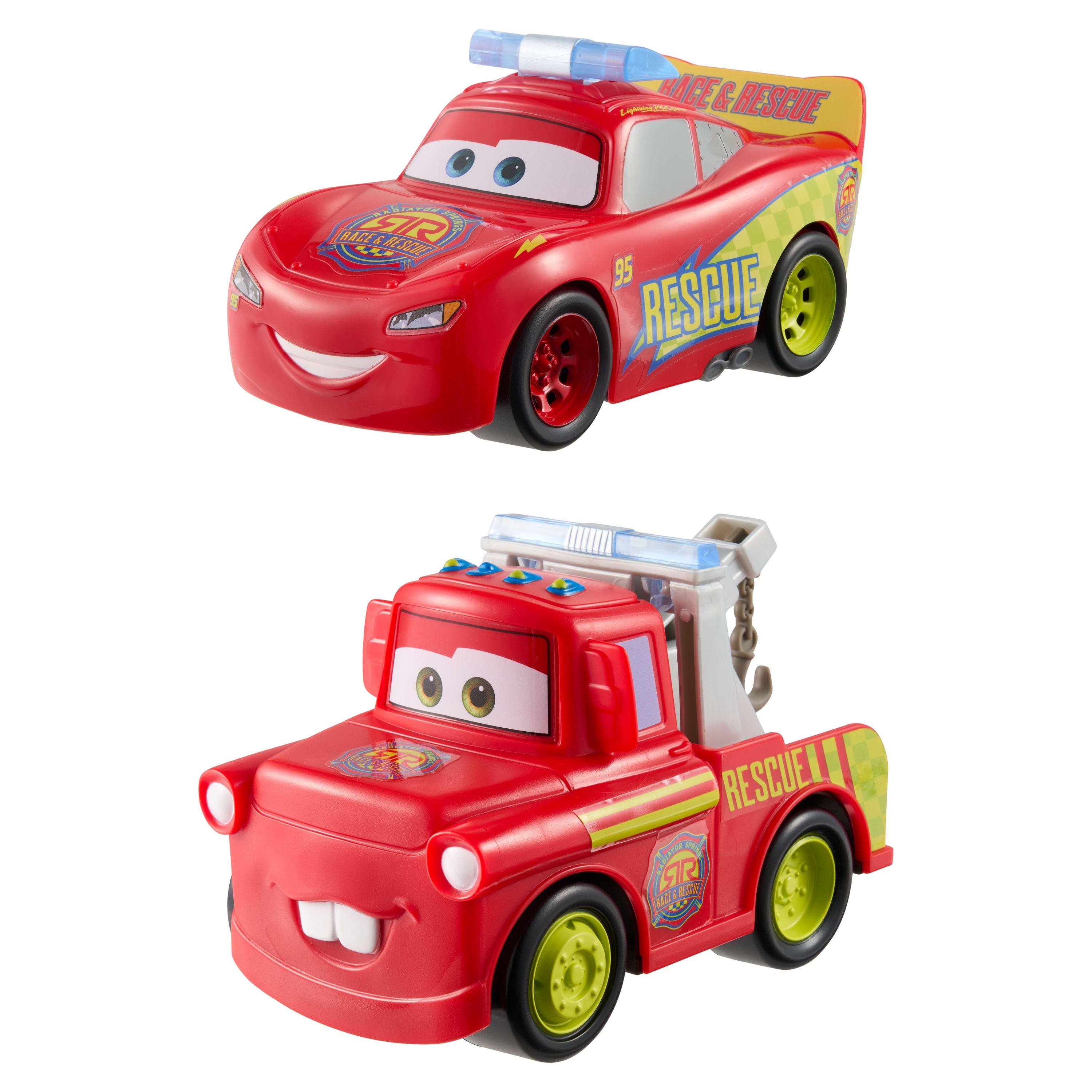 Disney And Pixar Cars Radiator Springs Race & Rescue Track Talkers Toy Lightning Mcqueen & Mater