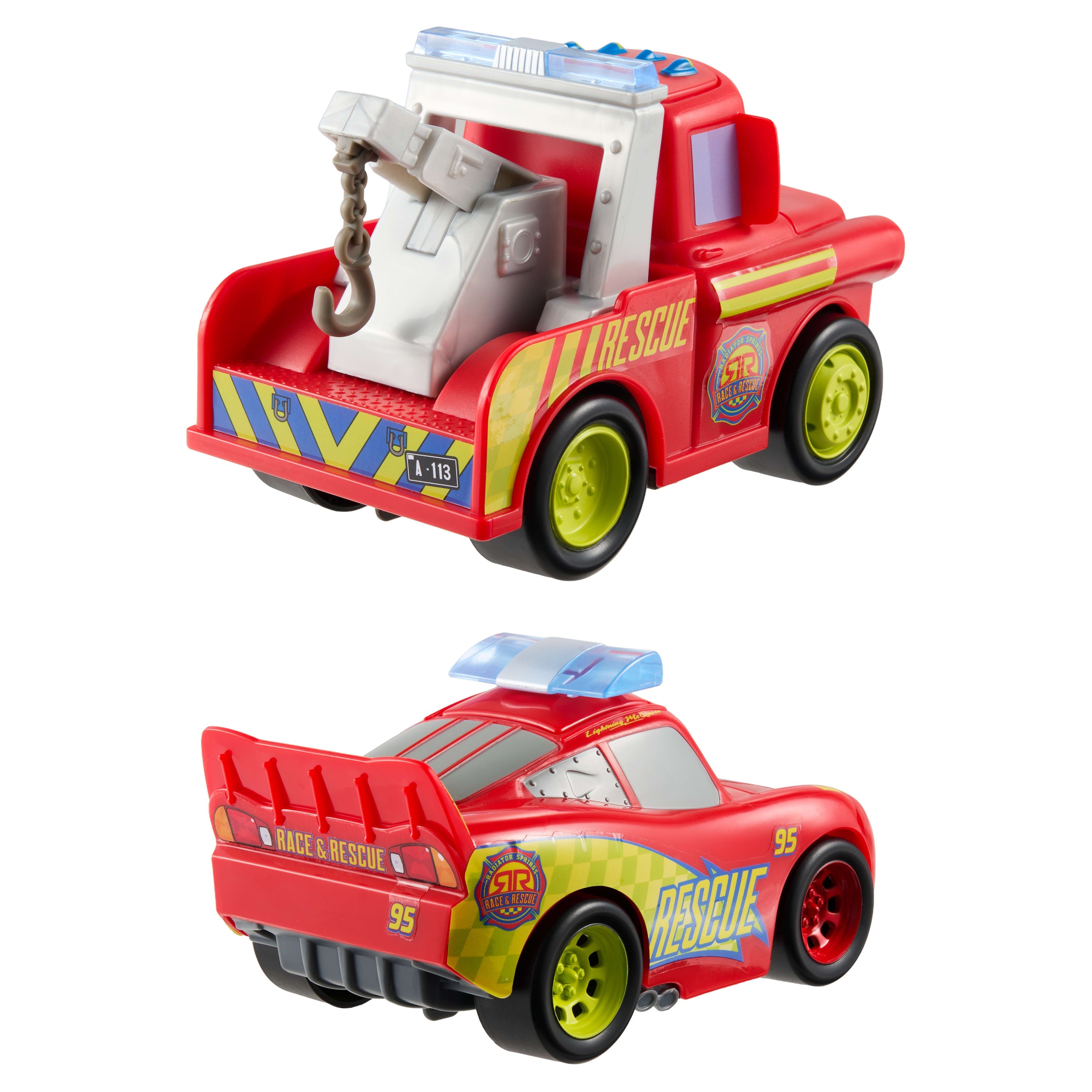 Disney And Pixar Cars Radiator Springs Race & Rescue Track Talkers Toy Lightning Mcqueen & Mater