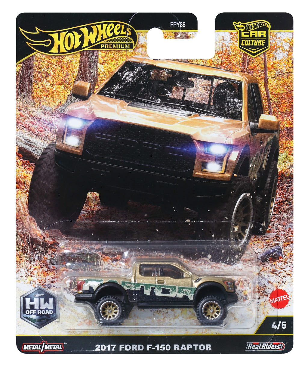 Hot Wheels Premium Car Culture Off Road 1:64 Scale Die-Cast 2017 Ford F-150 Raptor Vehicle