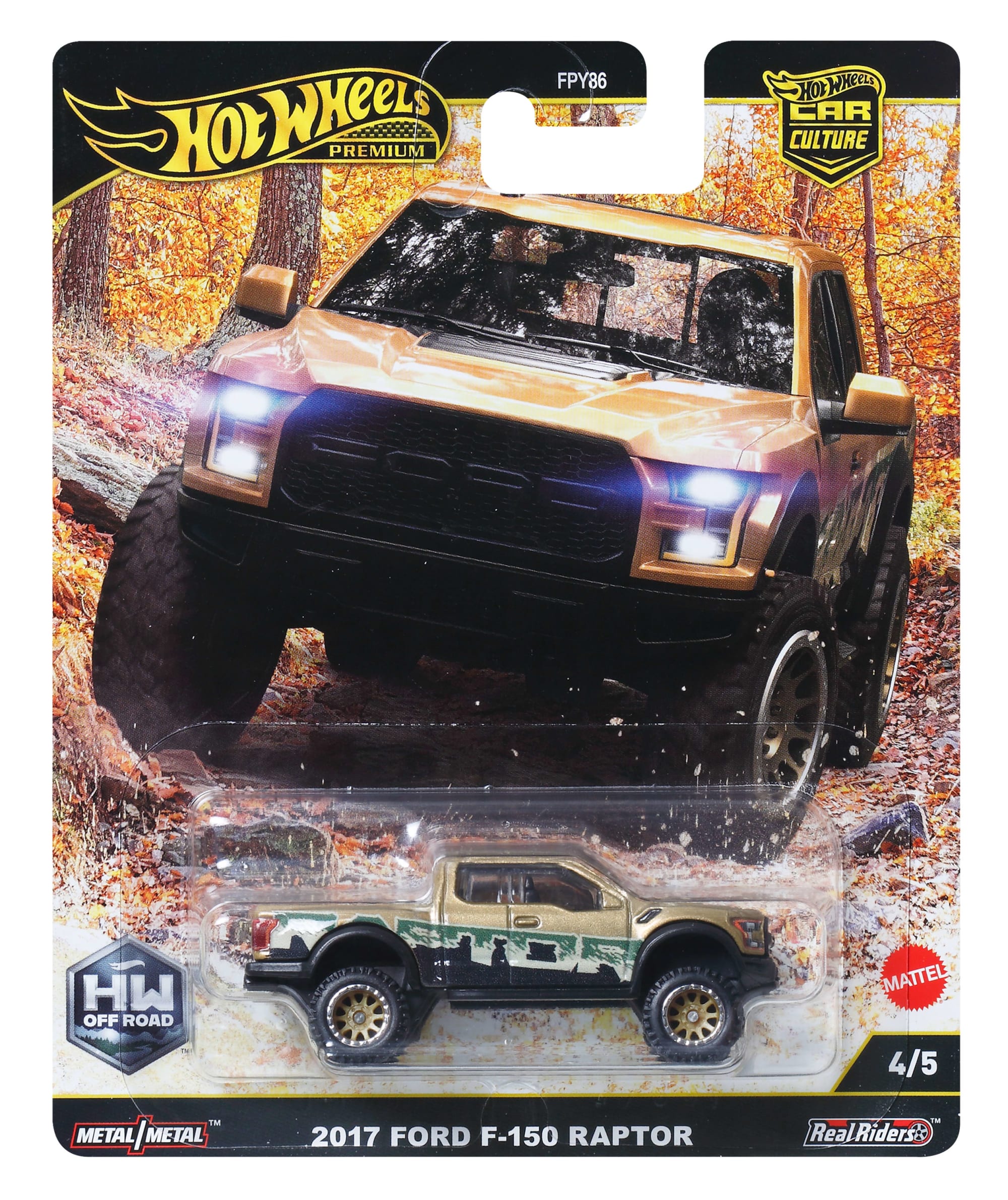 Hot Wheels Premium Car Culture Off Road 1:64 Scale Die-Cast 2017 Ford F-150 Raptor Vehicle