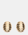 GROOVED CIRCULAR STUD EARRINGS GOLD