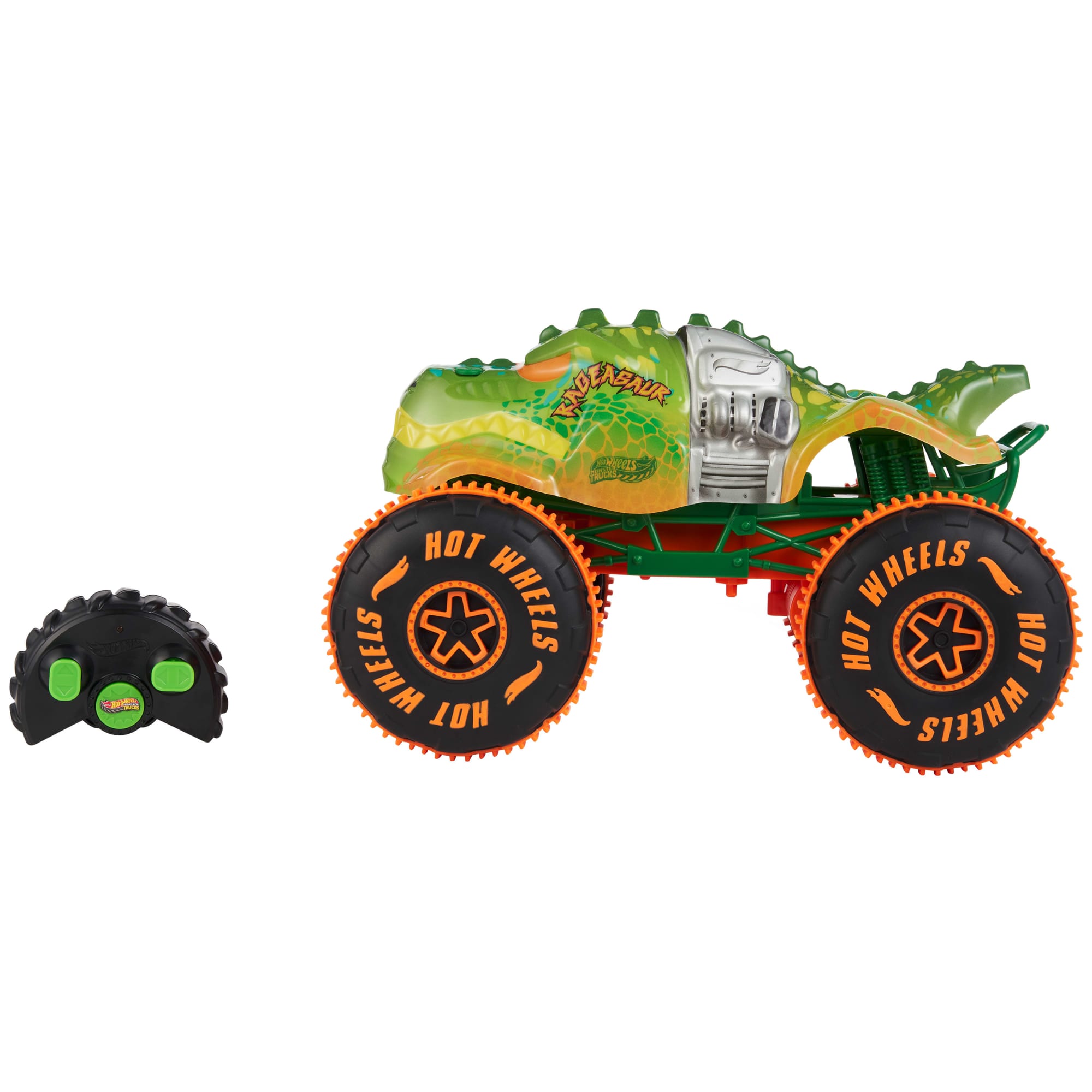 Hot Wheels Monster Trucks RC Rageasaur, Battery-Powered Remote-Control Toy Truck in 1:15 Scale