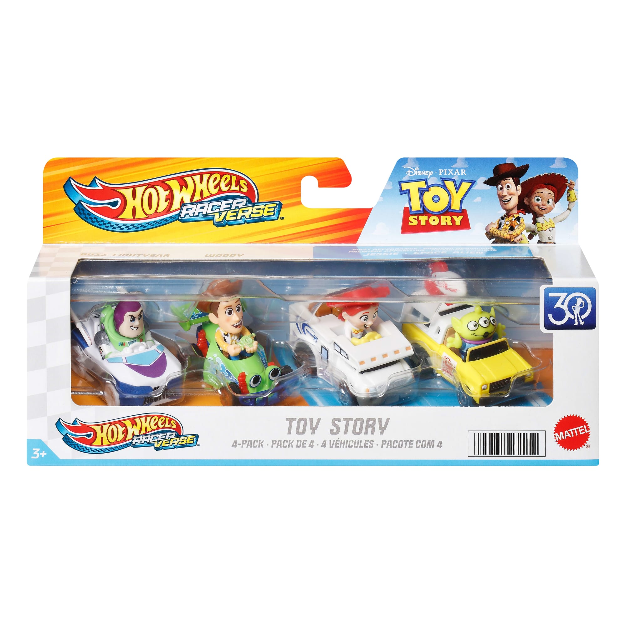 Hot Wheels Racerverse, Set Of 4 Die-Cast Hot Wheels Cars With Pop Culture Characters As Drivers