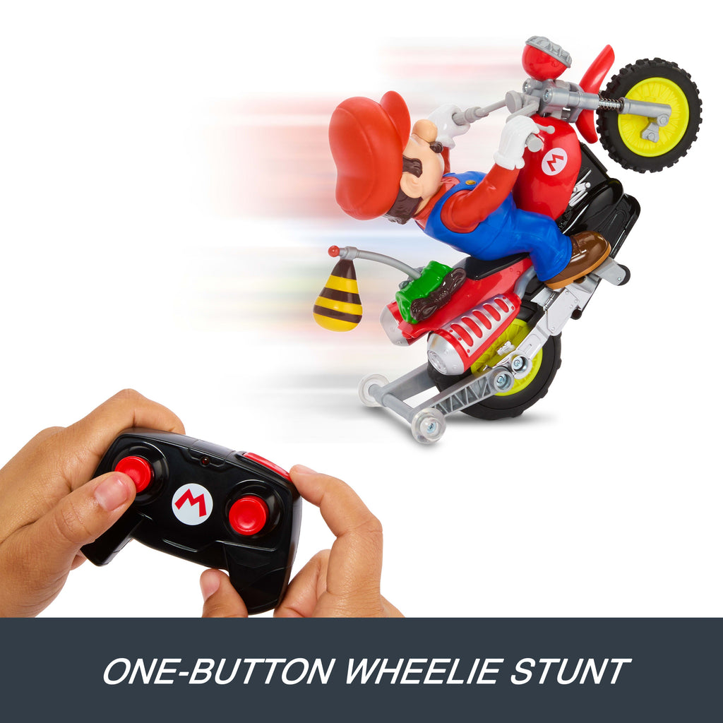 Hot Wheels RC Mario Wheelie Motocross RC, Remote-Controlled Battery-Powered Vehicle