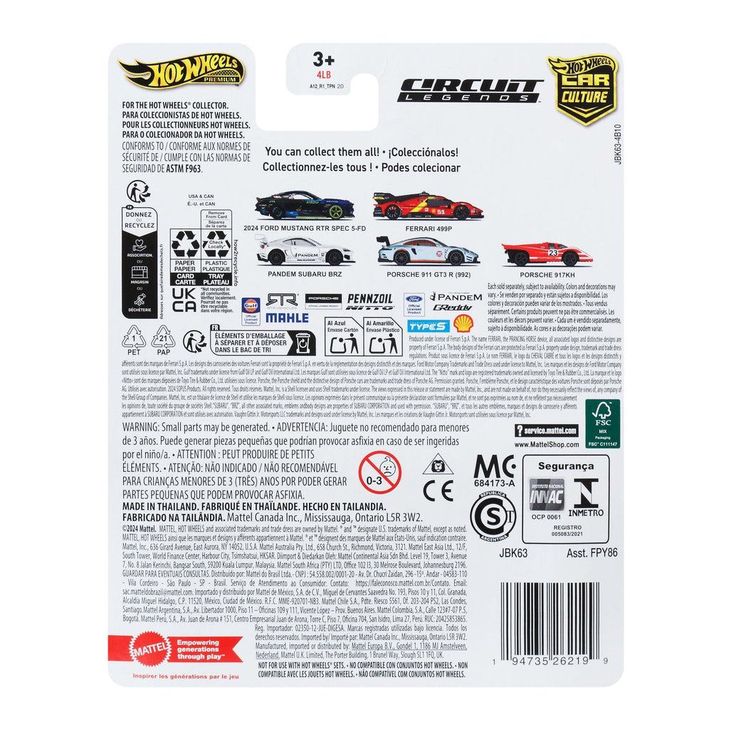 Hot Wheels Premium Car Culture Circuit Legends Porsche 917K 1:64 Scale Collectible Toy Vehicle