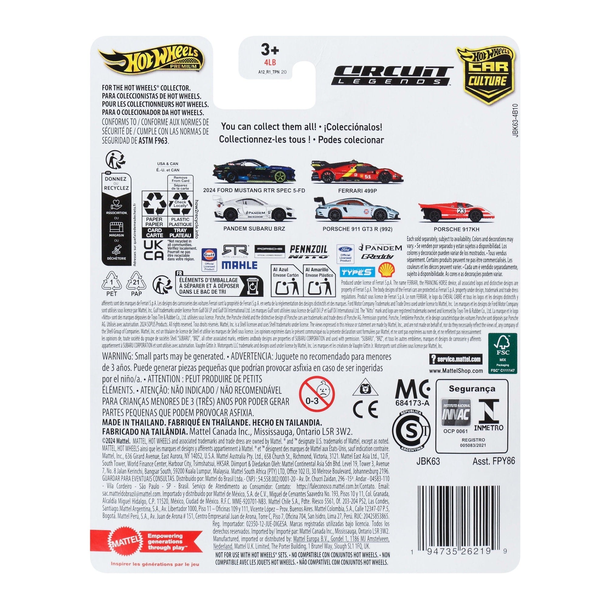 Hot Wheels Premium Car Culture Circuit Legends Porsche 917K 1:64 Scale Collectible Toy Vehicle