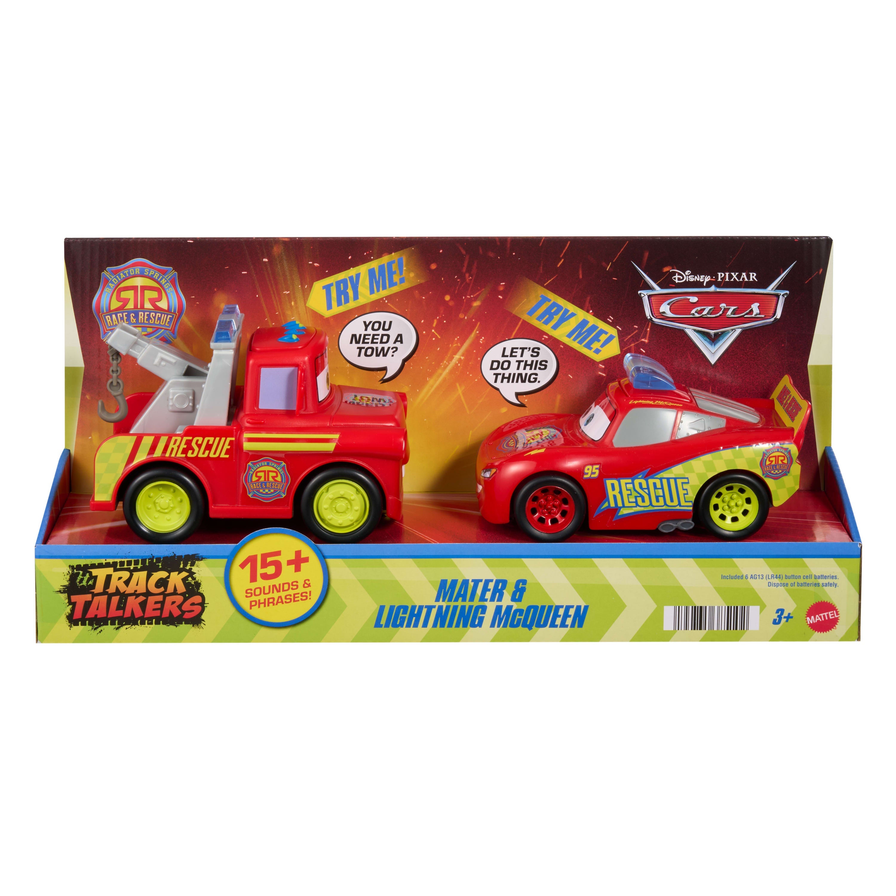Disney And Pixar Cars Radiator Springs Race & Rescue Track Talkers Toy Lightning Mcqueen & Mater