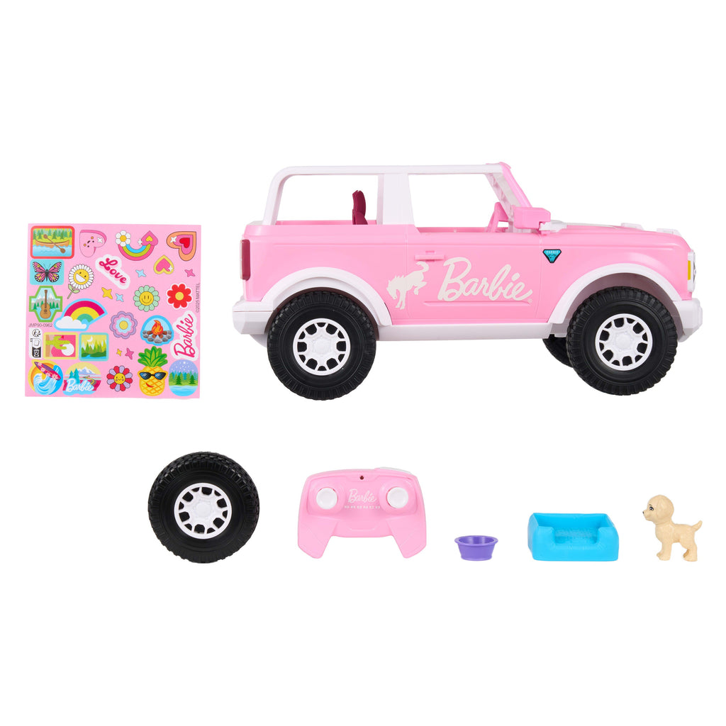 Hot Wheels RC Barbie Ford Bronco RC, Battery-Powered Remote-Control Toy Car With Accessories