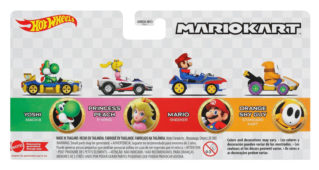 Hot Wheels Mario Kart Vehicle 4-Pack With 1 Exclusive Collectible Model