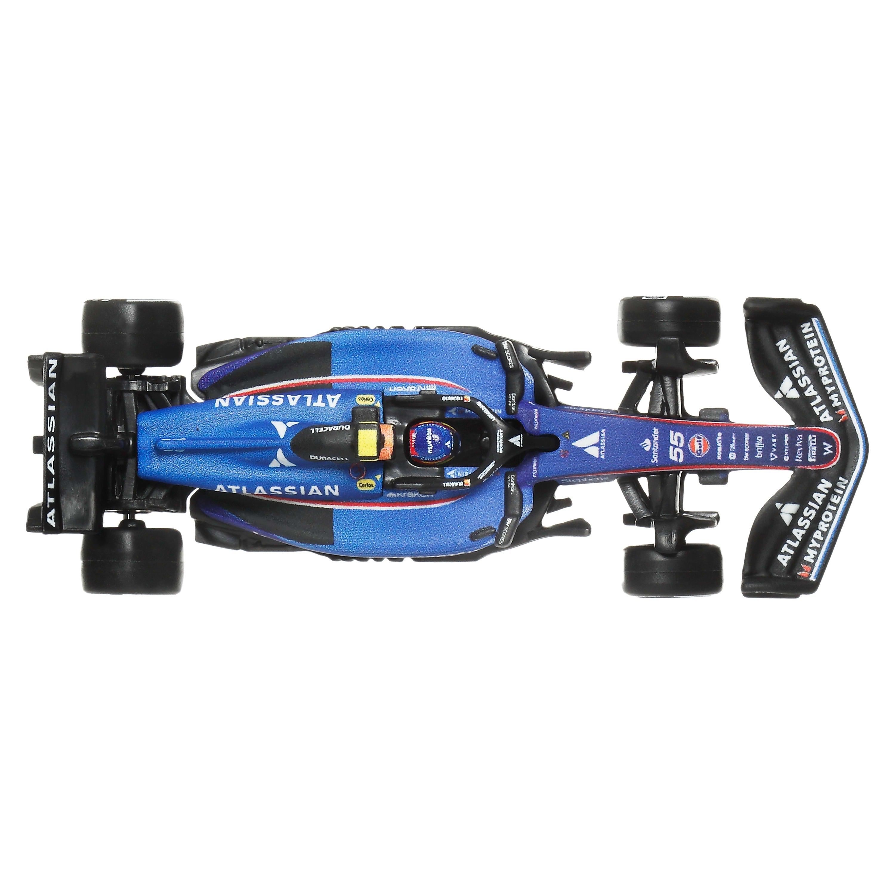 Hot Wheels Premium Formula 1 Atlassian Williams Racing 2-Pack Of 1:64 Scale Racecars: Sainz & Albon