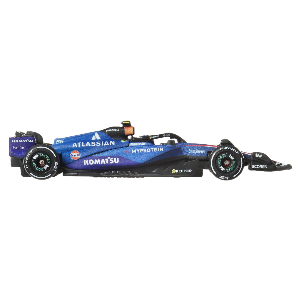 Hot Wheels Premium Formula 1 Atlassian Williams Racing 2-Pack Of 1:64 Scale Racecars: Sainz & Albon