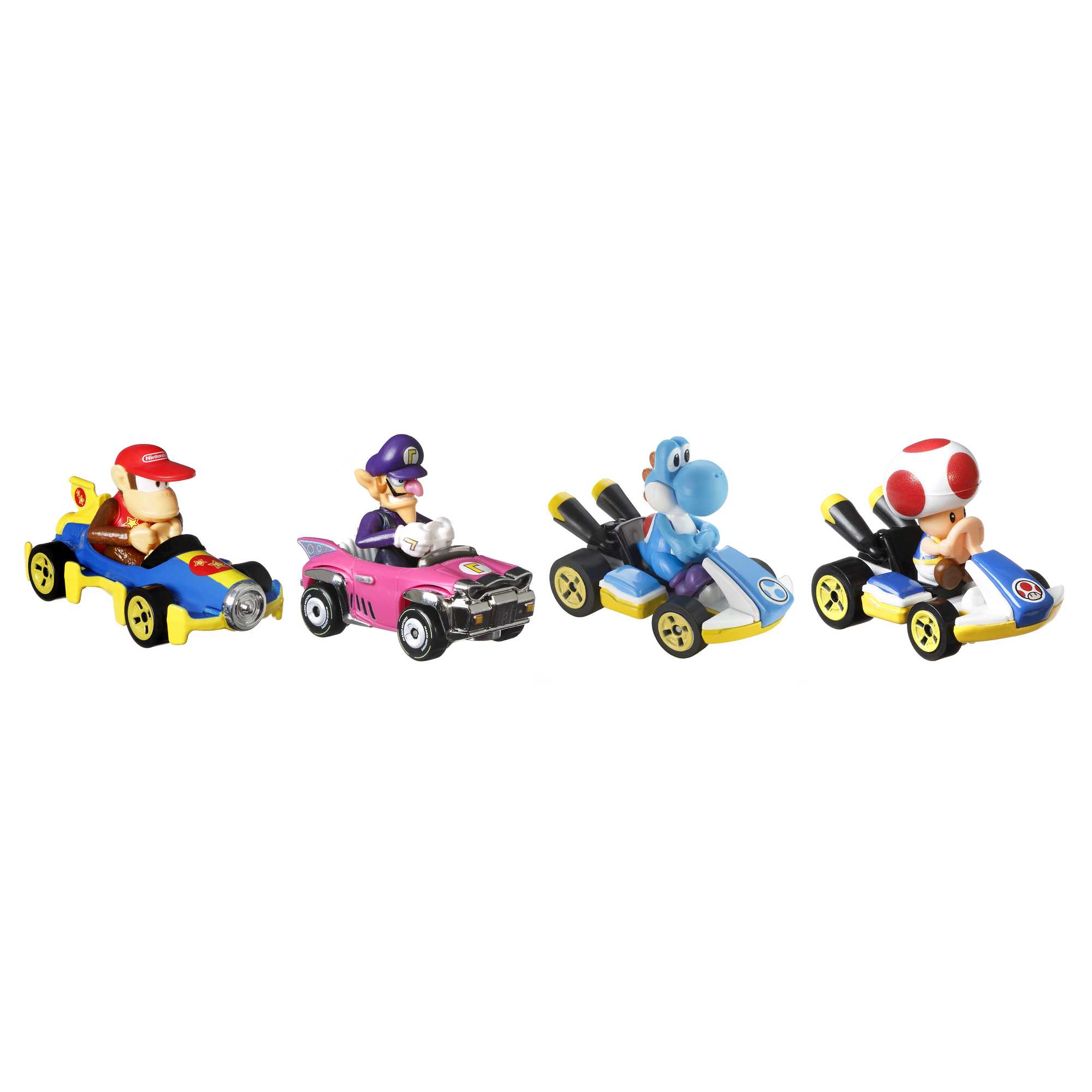 Hot Wheels Mario Kart Set Of 4 Toy Character Vehicles, Includes 1 Exclusive Mario Toy