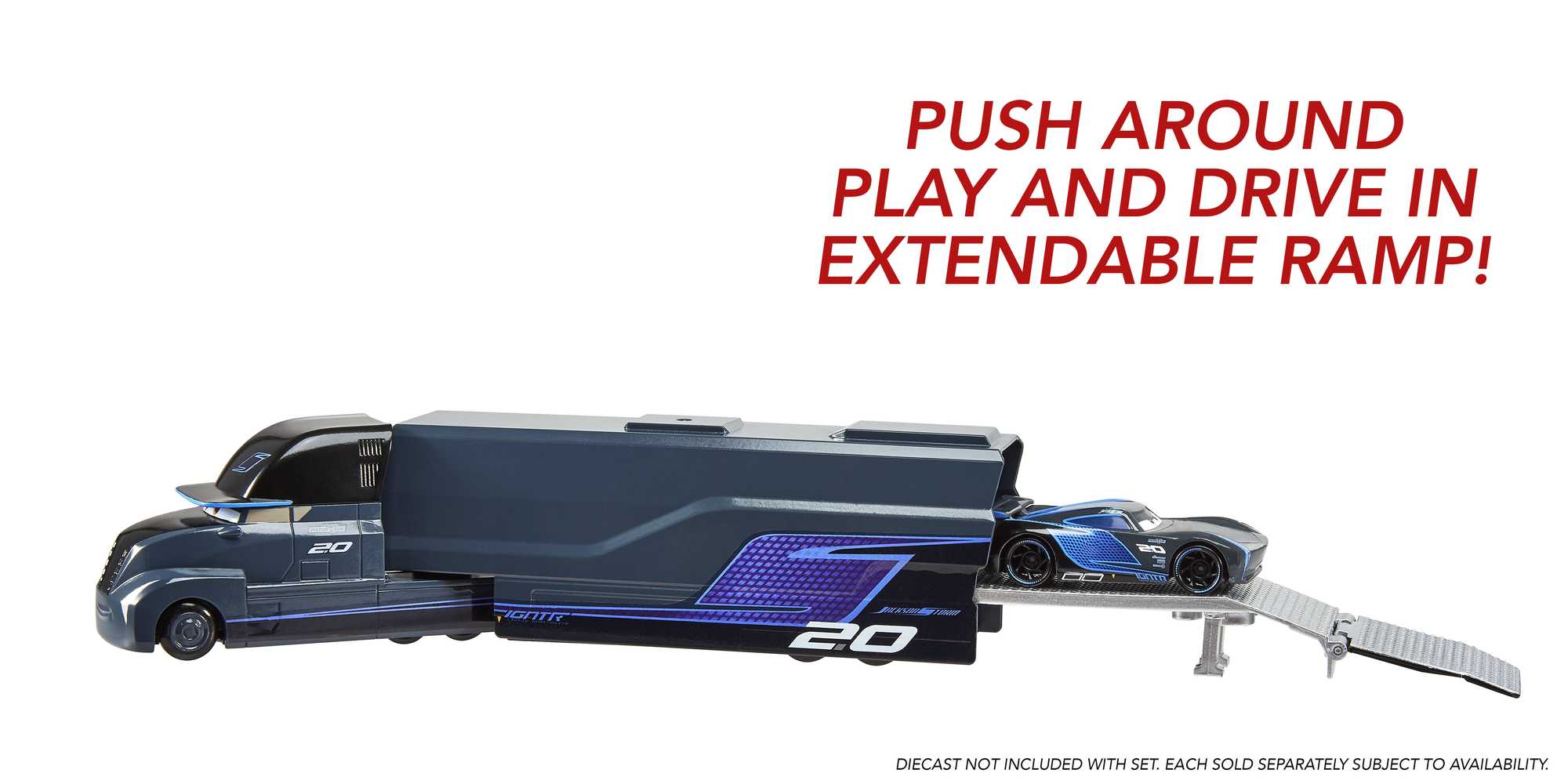 Disney And Pixar Cars Hauler Collection, Truck With Extendable Ramp