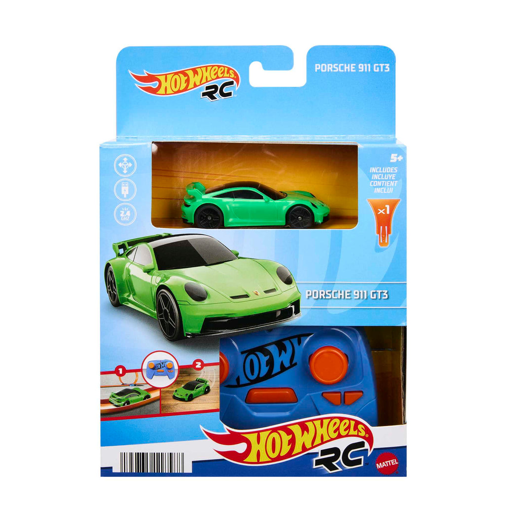 Hot Wheels RC Cars, Remote-Control Porsche 911 in 1:64 Scale