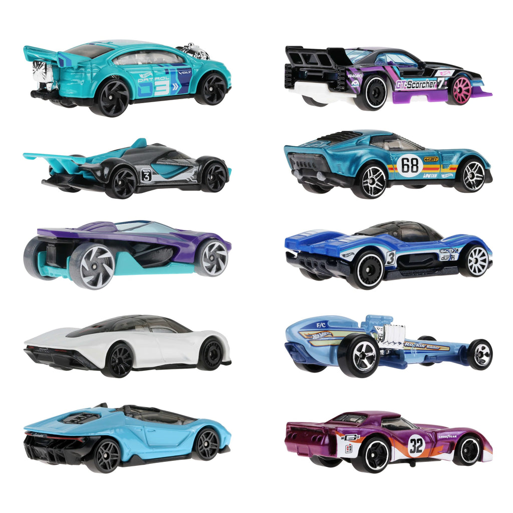 Hot Wheels Race Car 10-Pack, Set Of 10 1:64 Scale Toy Vehicles