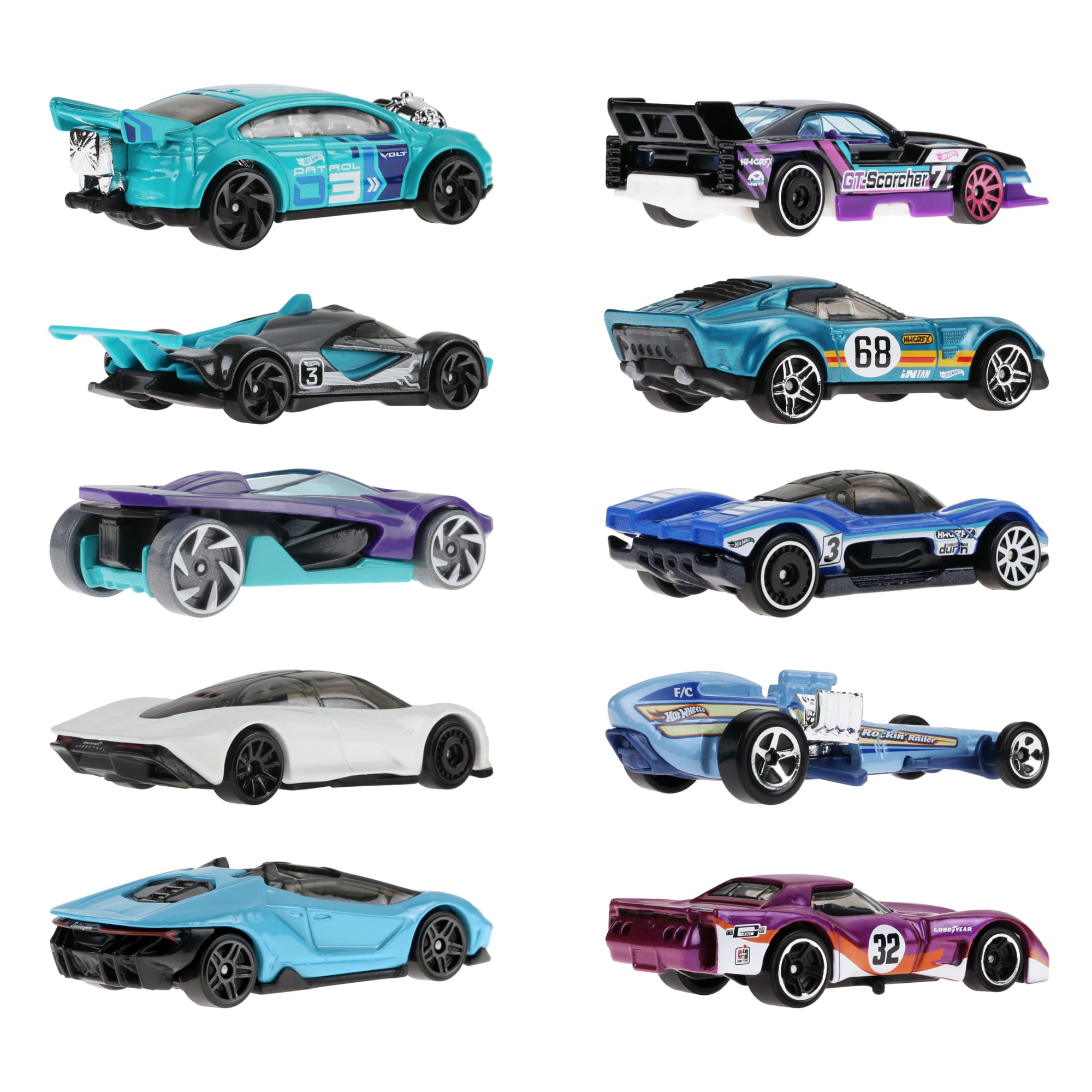 Hot Wheels Race Car 10-Pack, Set Of 10 1:64 Scale Toy Vehicles