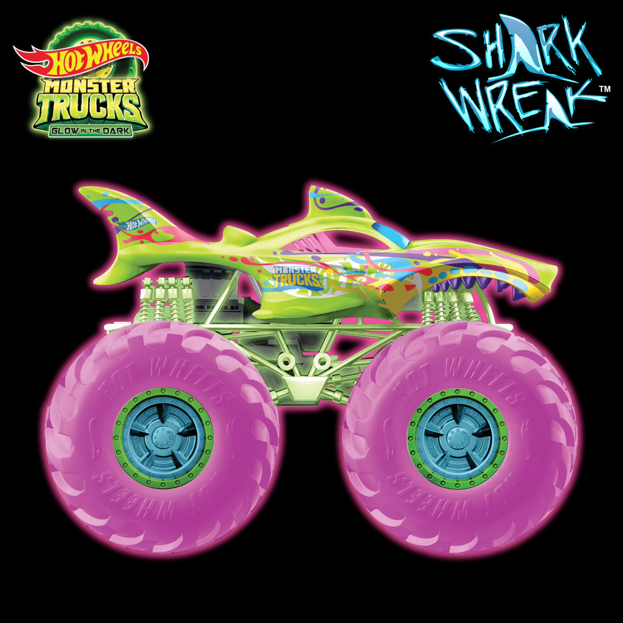 Hot Wheels Monster Trucks Die-Cast 1:64 Scale Toy Truck That Glows in The Dark
